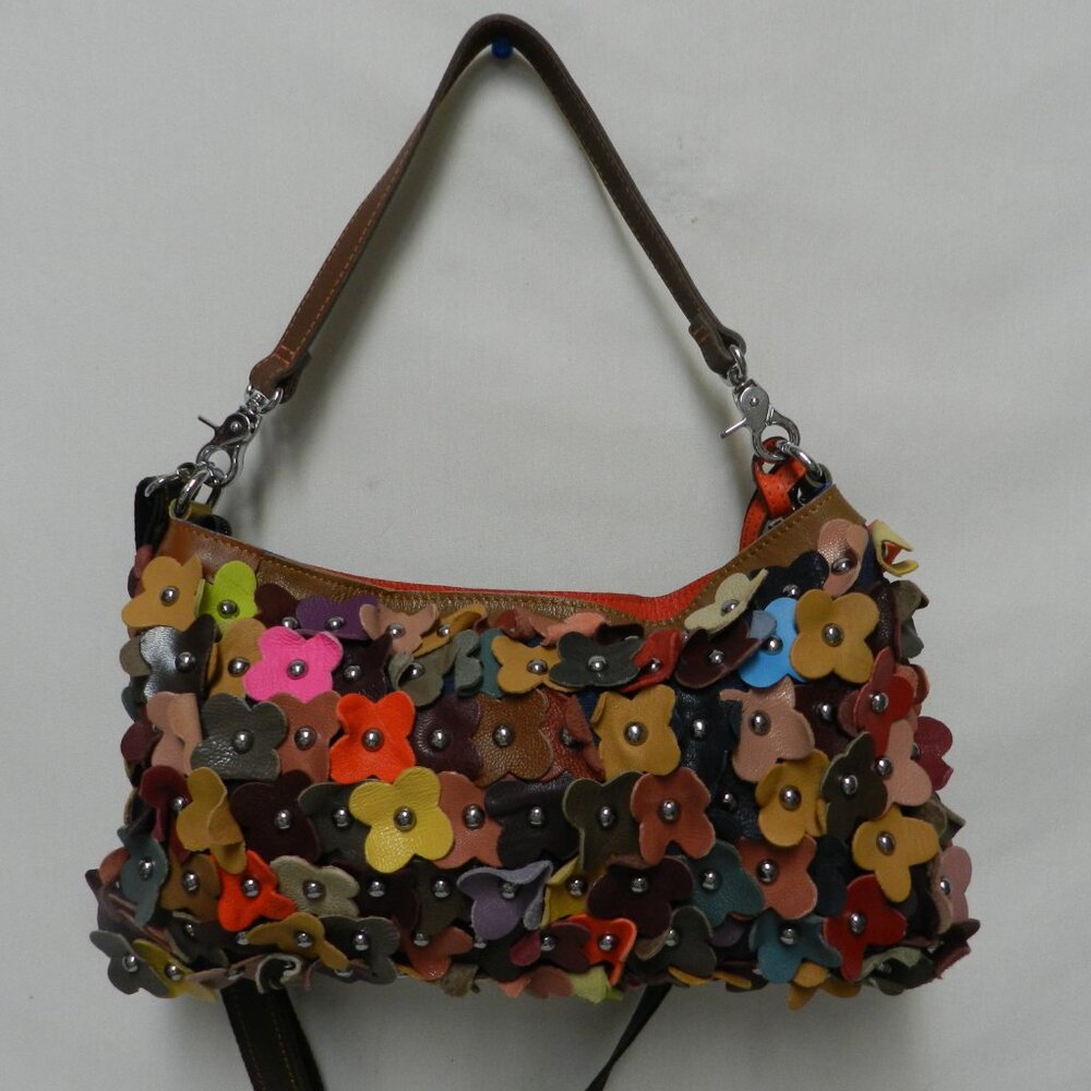 Ameri Leather Flower Applique Crossbody Bag Handb… - image 6